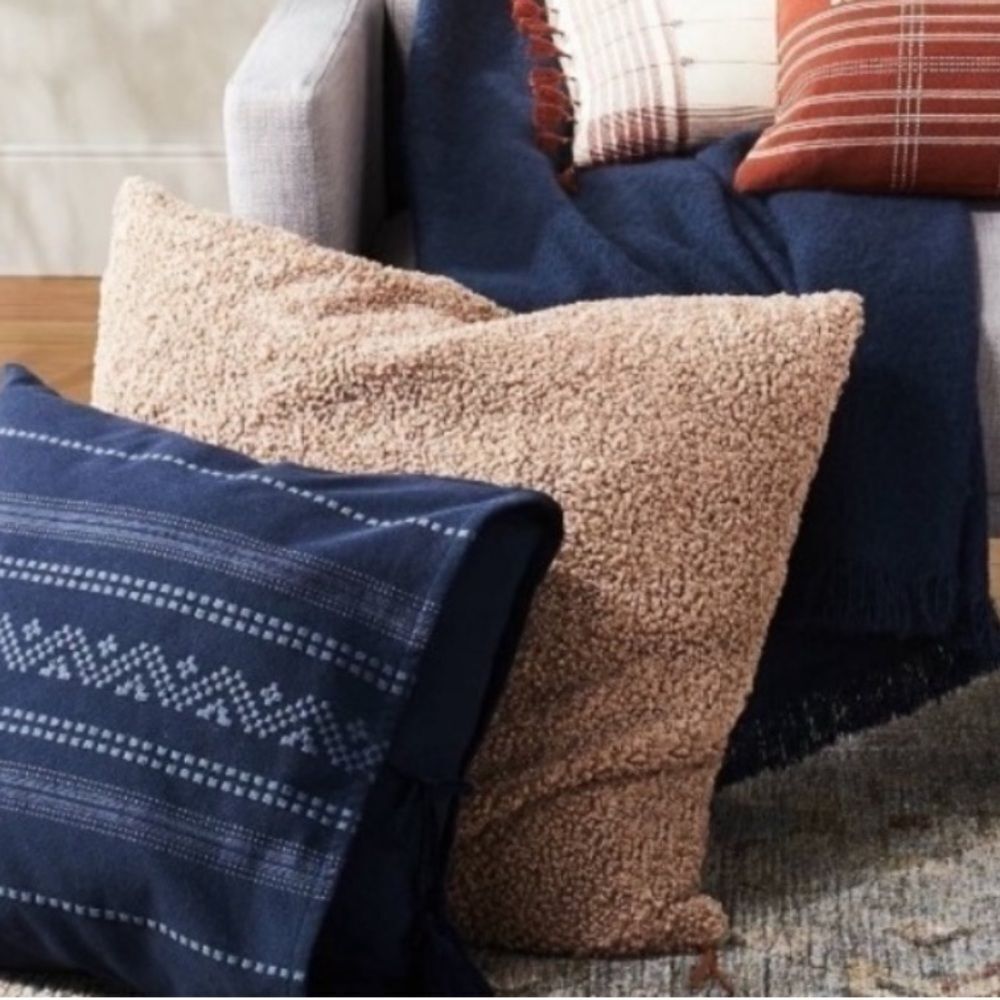 Threshold Studio McGee Faux Fur Cream Pillow Covers (2)